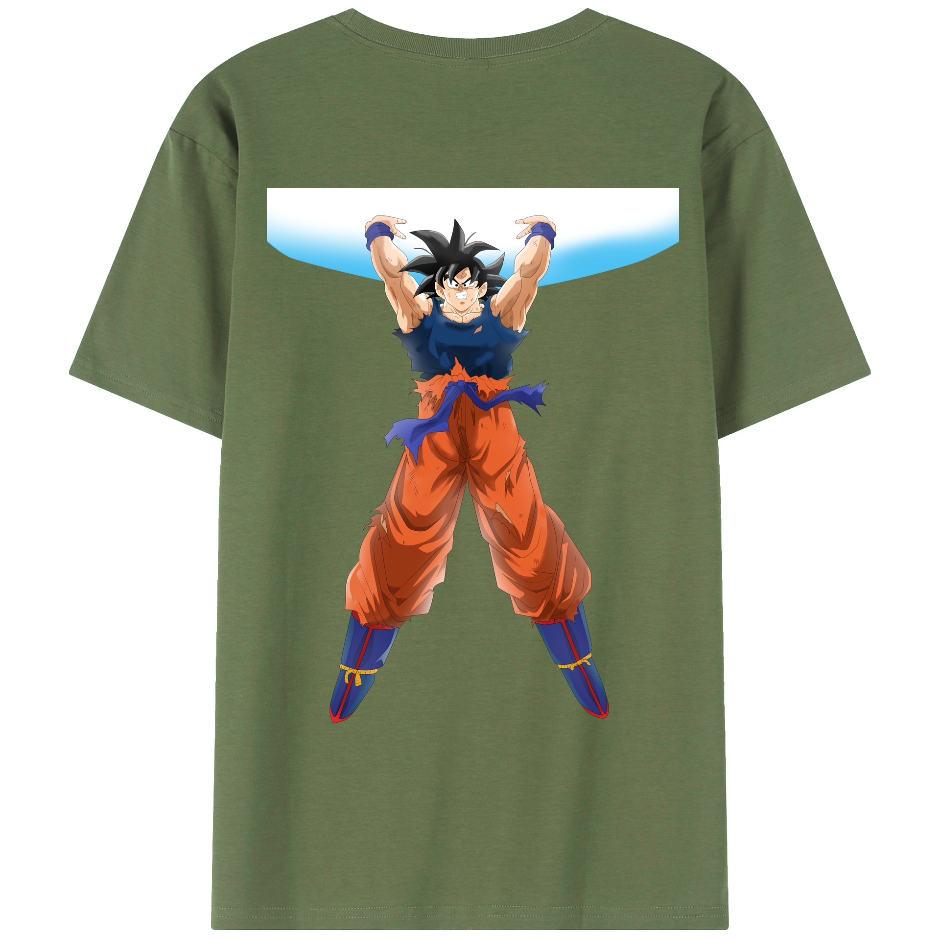 （画像用） ドラゴンボール 孫悟空（そん ごくう）Son Goku カカロット DRAGON BALL Kakarotto 綿100％ メンズ半袖Tシャツ（バックプリント） 通気性